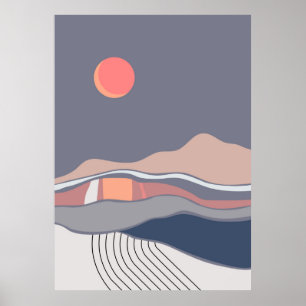 Blue landscapes poster