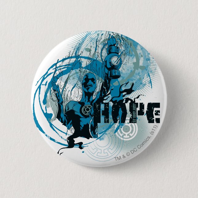 Blue Lantern Graphic 3 6 Cm Round Badge (Front)