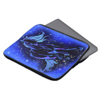 Blue Laptop Sleeve Horse Running At Night