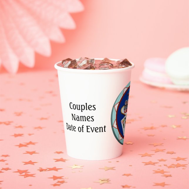 Blue Las Vegas Welcome Sign Poker Chip Paper Cups (Insitu)