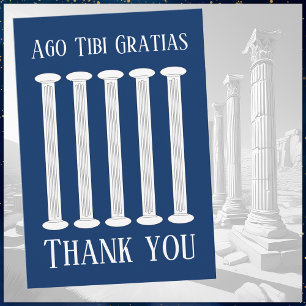 Blue Latin Thank You Card