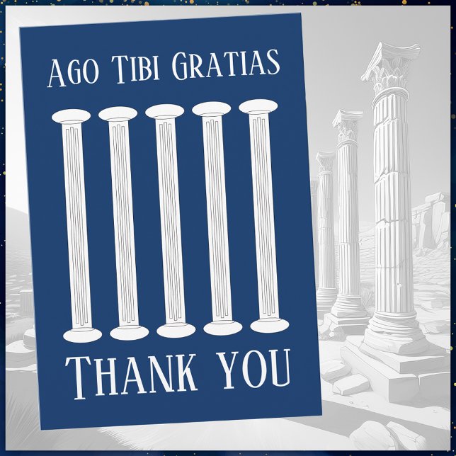 Blue Latin Thank You Card (Creator Uploaded)
