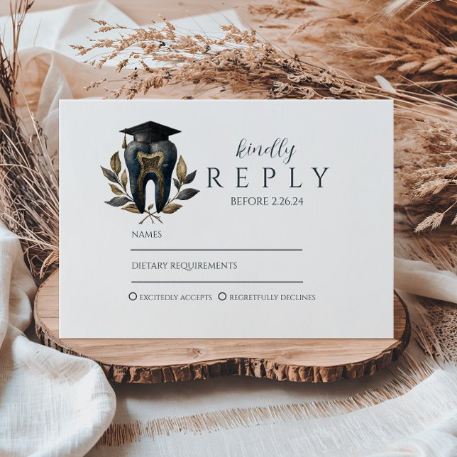 Blue Laurel Dental Graduation RSVP Card (Creator Uploaded)
