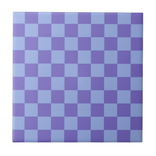 Blue & Lavender Chequerboard Pattern Ceramic Tile