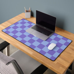 Blue & Lavender Chequerboard Pattern Desk Mat