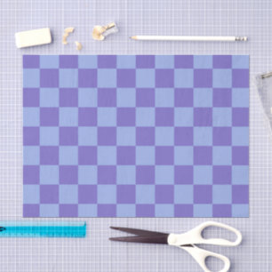 Blue & Lavender Chequerboard Pattern Tissue Paper