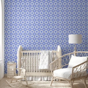 blue &lavender classic Art-Deco pattern Wallpaper