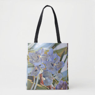 Blue lavender coloured orchid flowers tote bag