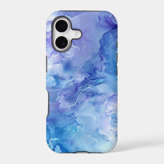 Blue Lavender Fluid Watercolor Marble