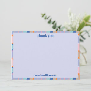 Blue Lavender Modern Personalised Bridal Shower Thank You Card