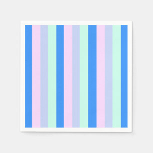 Blue, Lavender, Pink & Pastel Mint Green Stripes Napkin