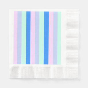 Blue, Lavender, Pink & Pastel Mint Green Stripes Napkin