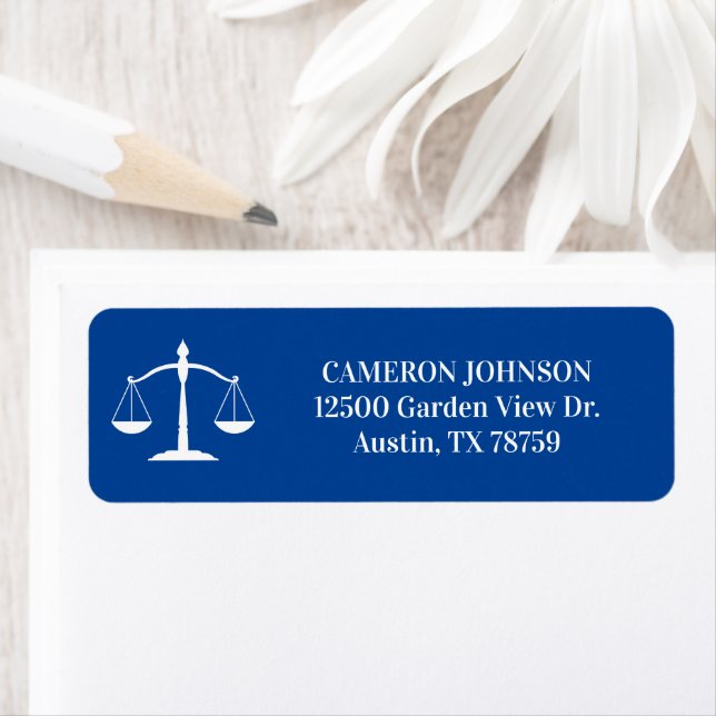 Blue Law School Custom Lawyer Return Address Label (Insitu)