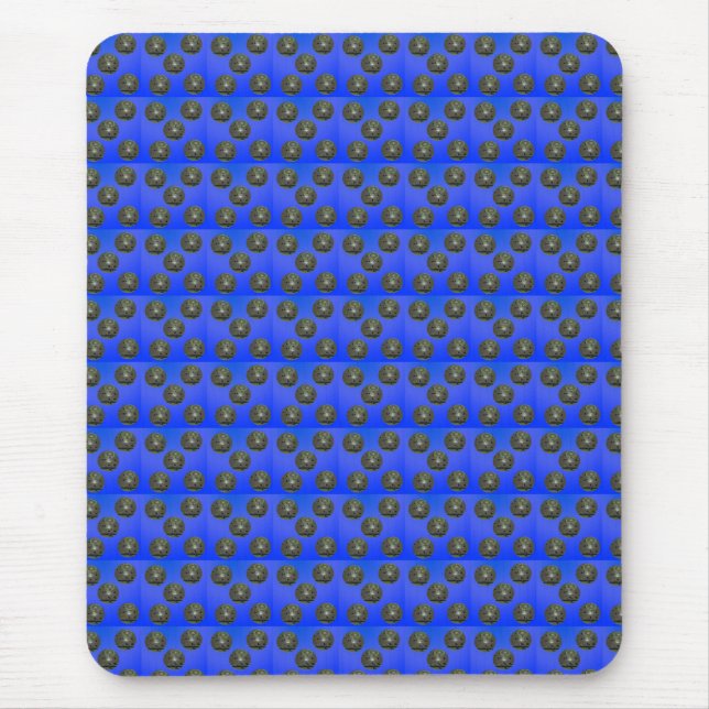 Blue Lawn Bowls Pattern, Mouse Pad (Front)