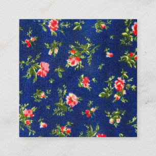 Blue Lawn Fabric (Printed) Square Business Card
