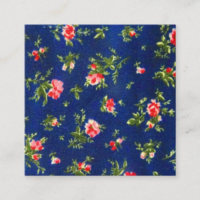 Blue Lawn Fabric (Printed) Square Business Card (Front)