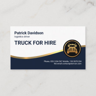 Blue Layer Gold Wave Logistics Truck Driver Business Card