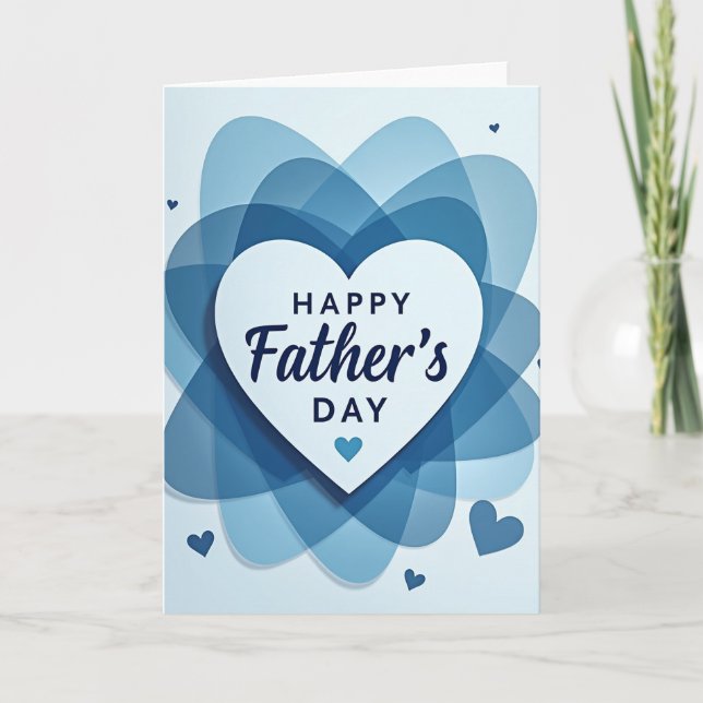 Blue Layered Fathers Day Card (Front)