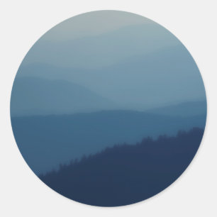 Blue Layers Classic Round Sticker