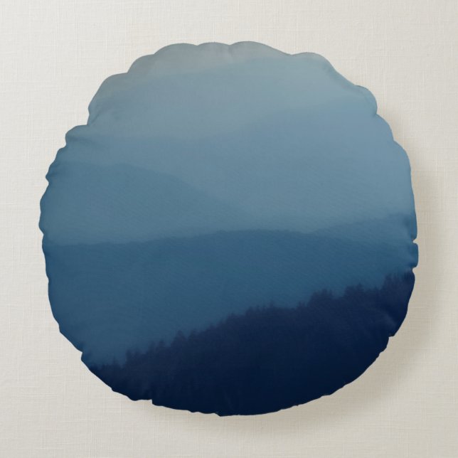 Blue Layers Round Cushion (Front)