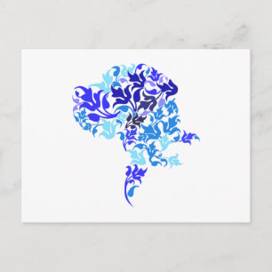 Blue Leaf Great Dane Postcard