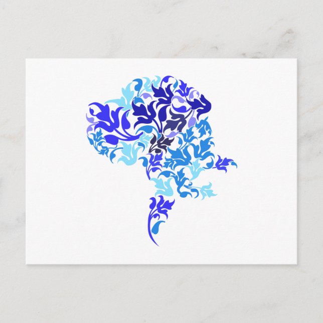 Blue Leaf Great Dane Postcard (Front)