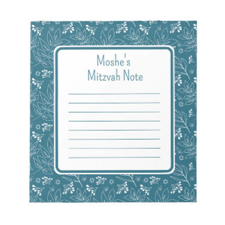blue leaf Mitzvah Note