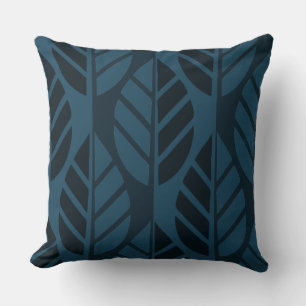 Blue Leaf Pattern Cushion