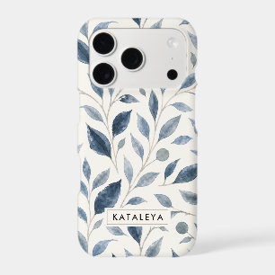Blue Leaf Personalised iPhone / iPad case