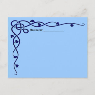 Blue Leaf Vine Recipe Blank Card