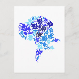 Blue leafs Great Dane Postcard