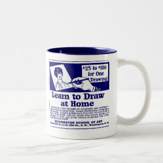 Blue "LEARN TO DRAW" Coffee Mug