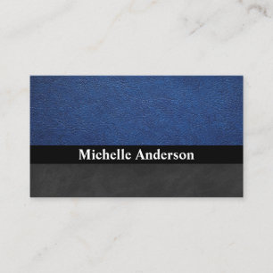 Blue Leather Black Texture Business Card