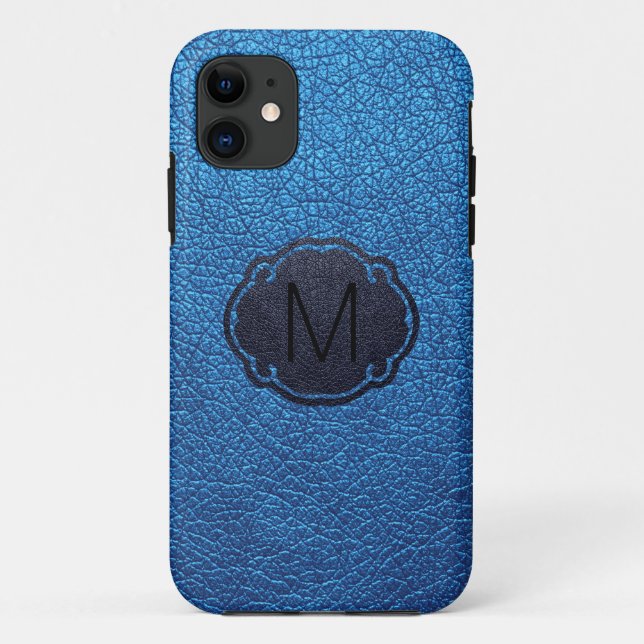 Blue Leather Case-Mate iPhone Case (Back)