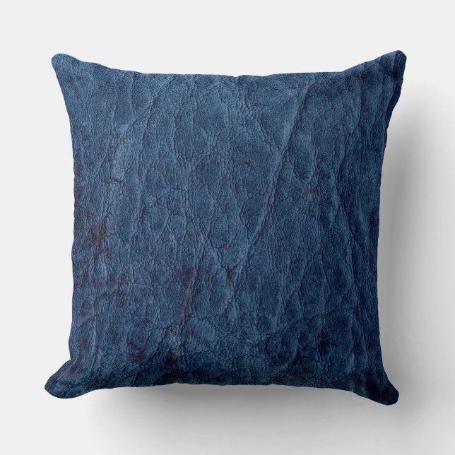 Blue Leather Cushion (Front)