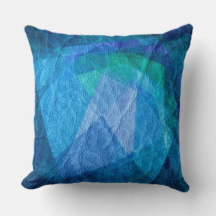 Blue Leather Cushion