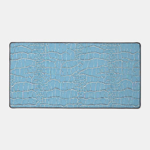 Blue leather effect pattern desk mat