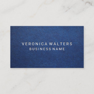 Blue Leather Embossed Lettering Loyalty Card