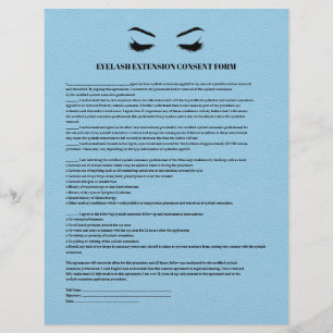 BLUE Leather EYELASH EXTENSION CONSENT FORM Flyer