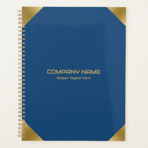 Blue leather image print with gold accents planner