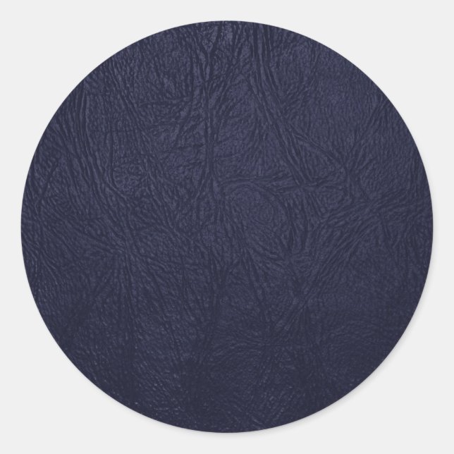 Blue Leather, Leather Texture, Leather Background Classic Round Sticker (Front)