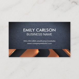 Blue Leather   Metallic Abstract Background Business Card