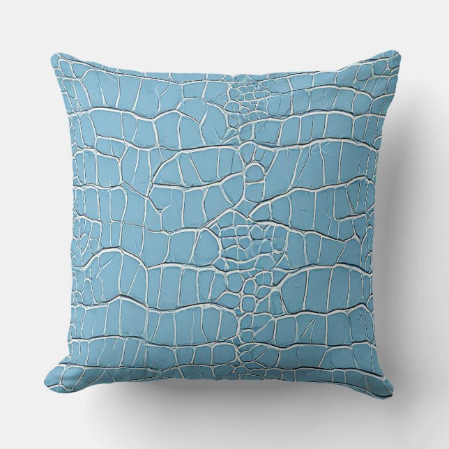 Blue leather pattern cushion (Front)