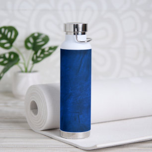 Blue Leather Pattern Water Bottle