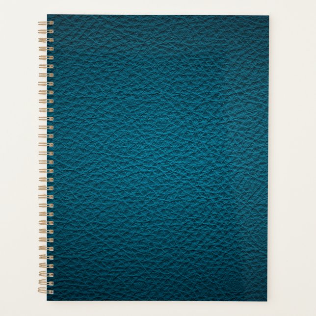 Blue leather  planner (Front)