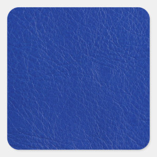 Blue leather square sticker