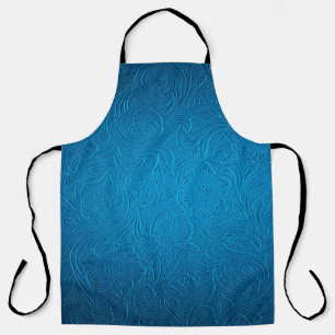 Blue leather texture apron