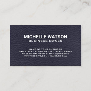 Blue Leather Texture Business Card