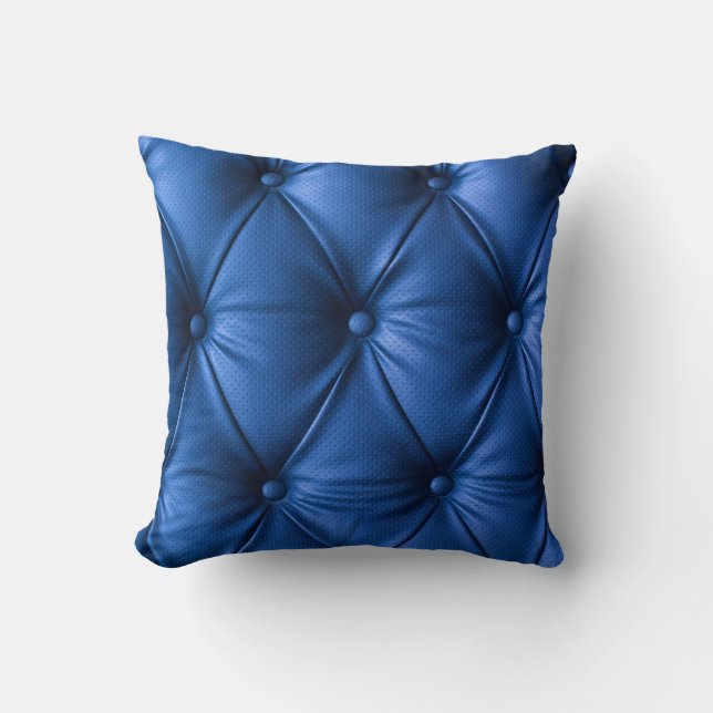 Blue Leather Texture: Luxurious Background Cushion (Front)