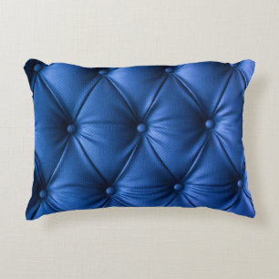 Blue Leather Texture: Luxurious Background Decorative Cushion